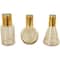 Gold Glass Geometric Tinted Decorative Vases, 3ct.